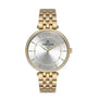 Daniel Klein Premium DK.1.14097-3 women's quartz watch with silver sunray dial and gold-tone stainless steel five-link bracelet