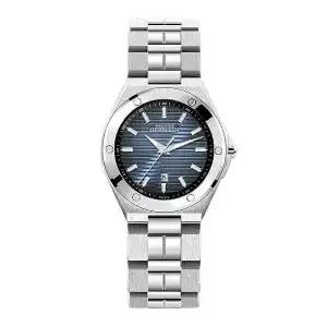 Michel Herbelin Cap Camarat 14245/B15 ladies quartz watch with blue wave dial and stainless steel integrated bracelet