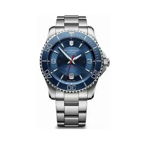 Victorinox Maverick Automatic 241706 blue dial stainless steel diver's watch with automatic movement and integrated bracelet