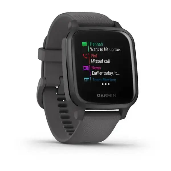 Garmin Venu Sq Slate Aluminium Bezel with Shadow Grey and Silicone Band. - Cassim & Co South Africa
