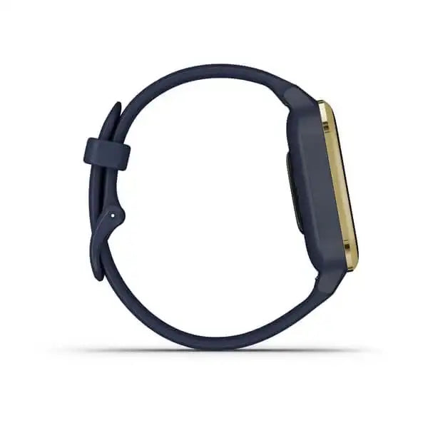 Garmin Venu Sq Music Edition Light Gold Aluminium Bezel with Navy Case and Silicone Band. - Cassim & Co South Africa
