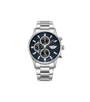 Police Tauriko PEWJK2229405 quartz chronograph watch with textured navy blue dial and stainless steel bracelet